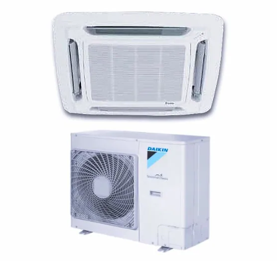 Cassette air-conditioner ceiling unit with outdoor unit